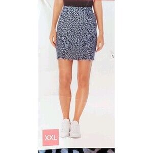 Jones New York The Faux Wrap Skort/ Skirt Midi Sky High NWT Size XXL